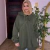 olive women winter Hoddie 1 Over size Winter Hoodie