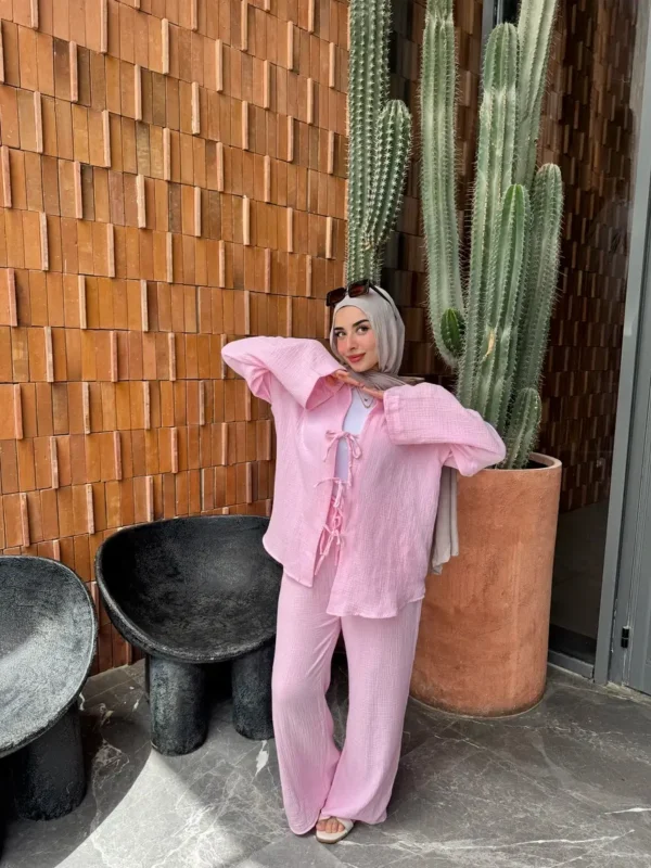 pink women cotton suit 2.1 Comfortable cotton suit