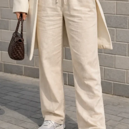 biege linen pants for women Linen Pants