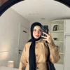 biege short trench for women mirror selfie3 Short Trench jacket🤎
