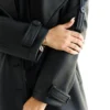 premuim black leather coat close shot premium leather coat