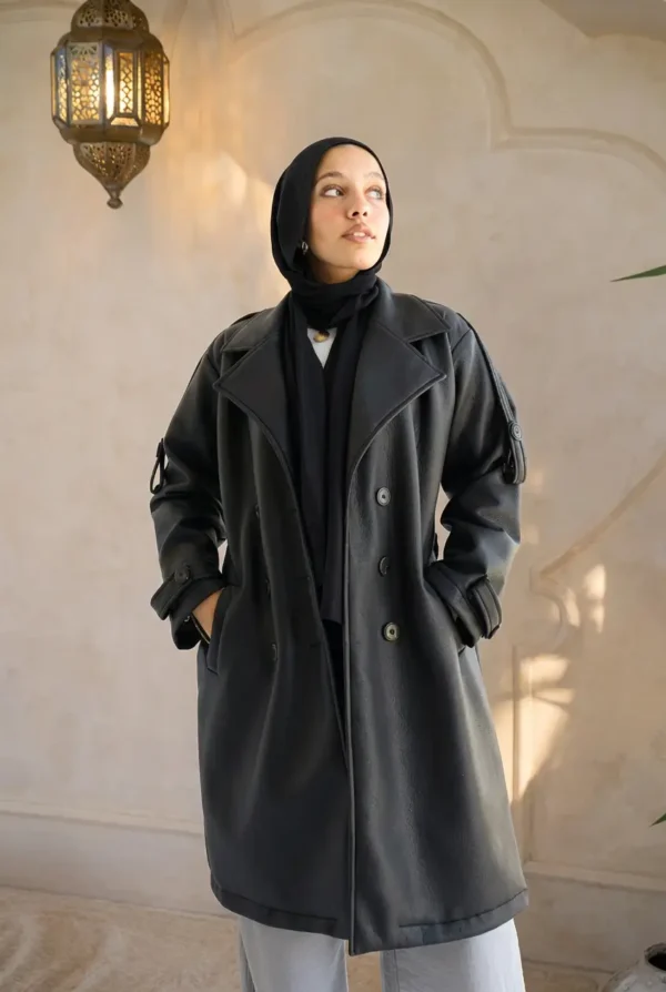 premuim black leather coat outdoor premuim black leather coat