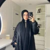 premuim black leather coat mirror selfie premium leather coat